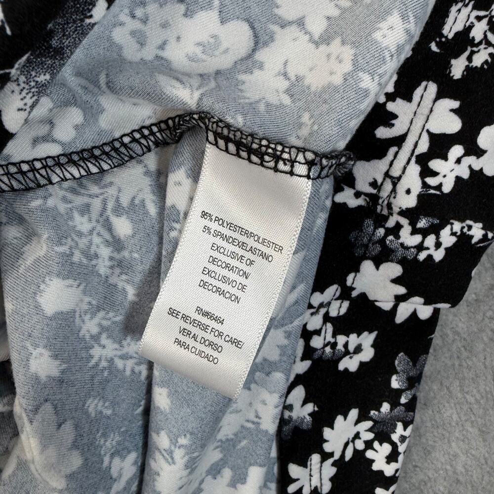 52Seven Fit and Flare Midi Dress Women Medium Black Floral Cap Sleeve Comfort - Picture 7 of 9